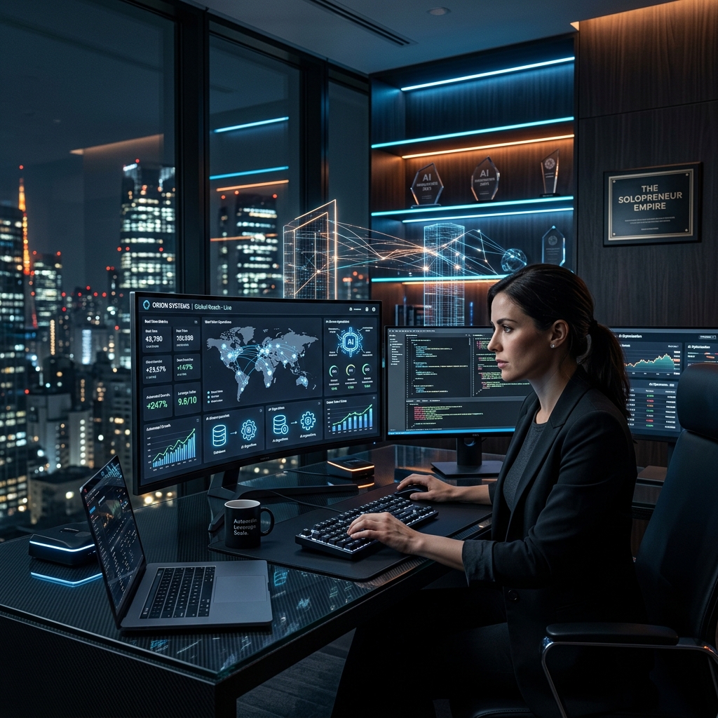 Solopreneur führt sein Business-Imperium mit künstlicher Intelligenz